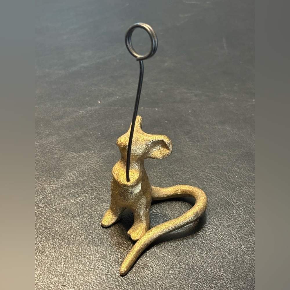 Gold Mouse Photo Holder